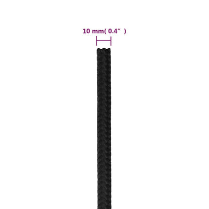 Boat Rope Full Black 10 mm 250 m Polypropylene