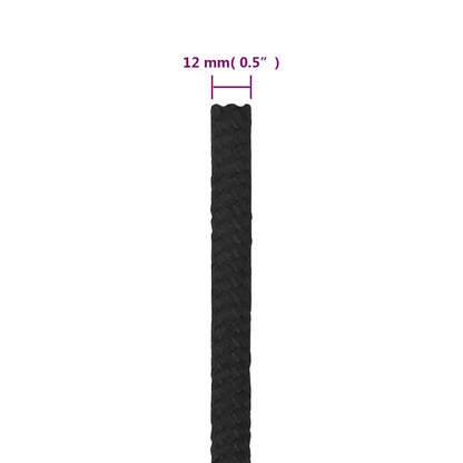 Boat Rope Full Black 12 mm 250 m Polypropylene