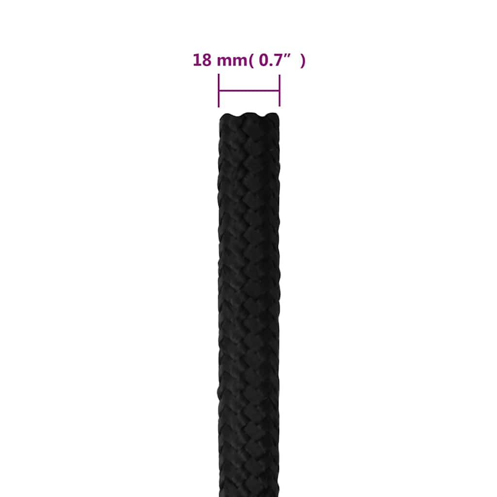 Boat Rope Full Black 18 mm 100 m Polypropylene
