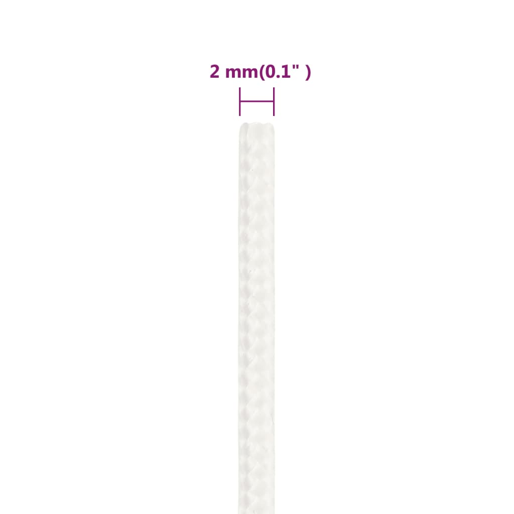 Boat Rope Full White 2 mm 100 m Polypropylene