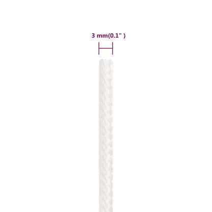 Boat Rope Full White 3 mm 25 m Polypropylene