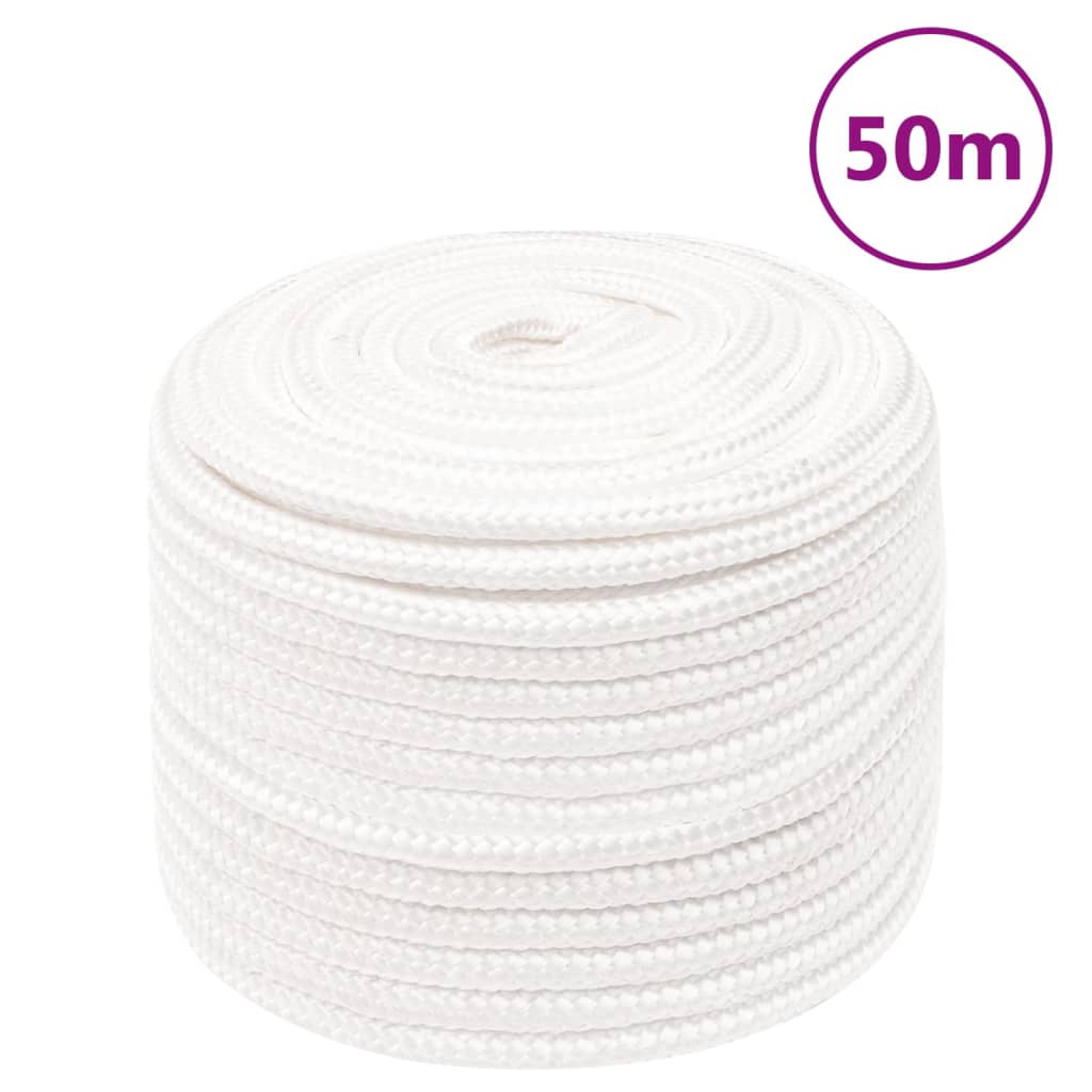 Boat Rope Full White 12 mm 50 m Polypropylene