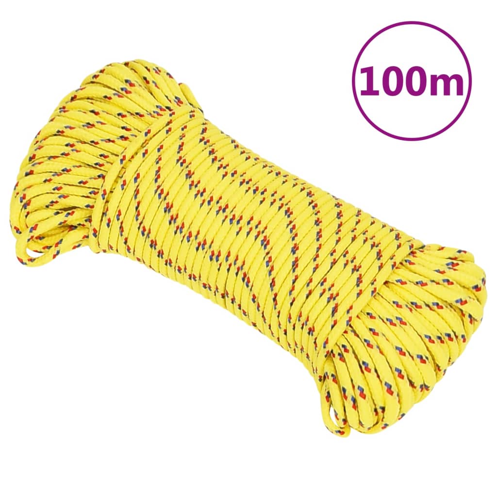 Boat Rope Yellow 4 mm 100 m Polypropylene