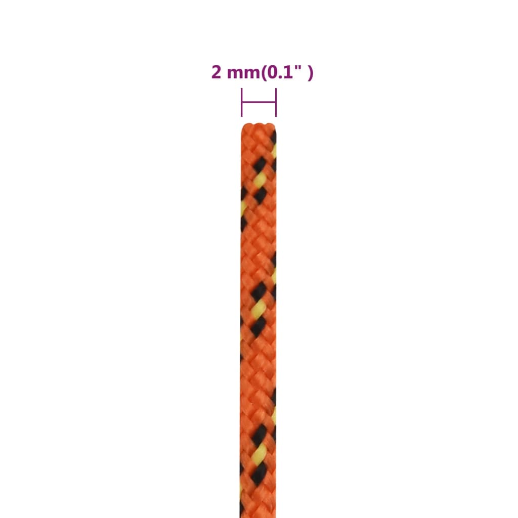 Boat Rope Orange 2 mm 100 m Polypropylene
