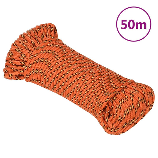 Boat Rope Orange 4 mm 50 m Polypropylene