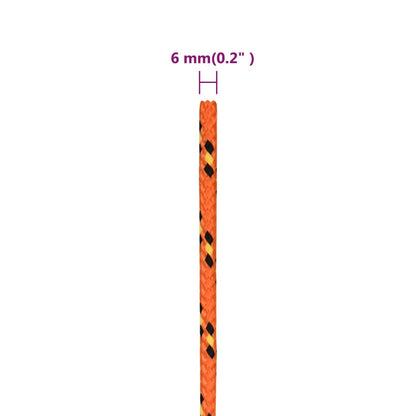 Boat Rope Orange 6 mm 50 m Polypropylene