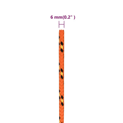 Boat Rope Orange 6 mm 250 m Polypropylene