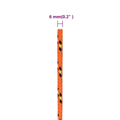 Boat Rope Orange 6 mm 500 m Polypropylene
