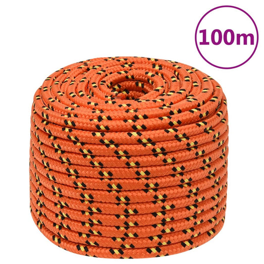 Boat Rope Orange 14 mm 100 m Polypropylene