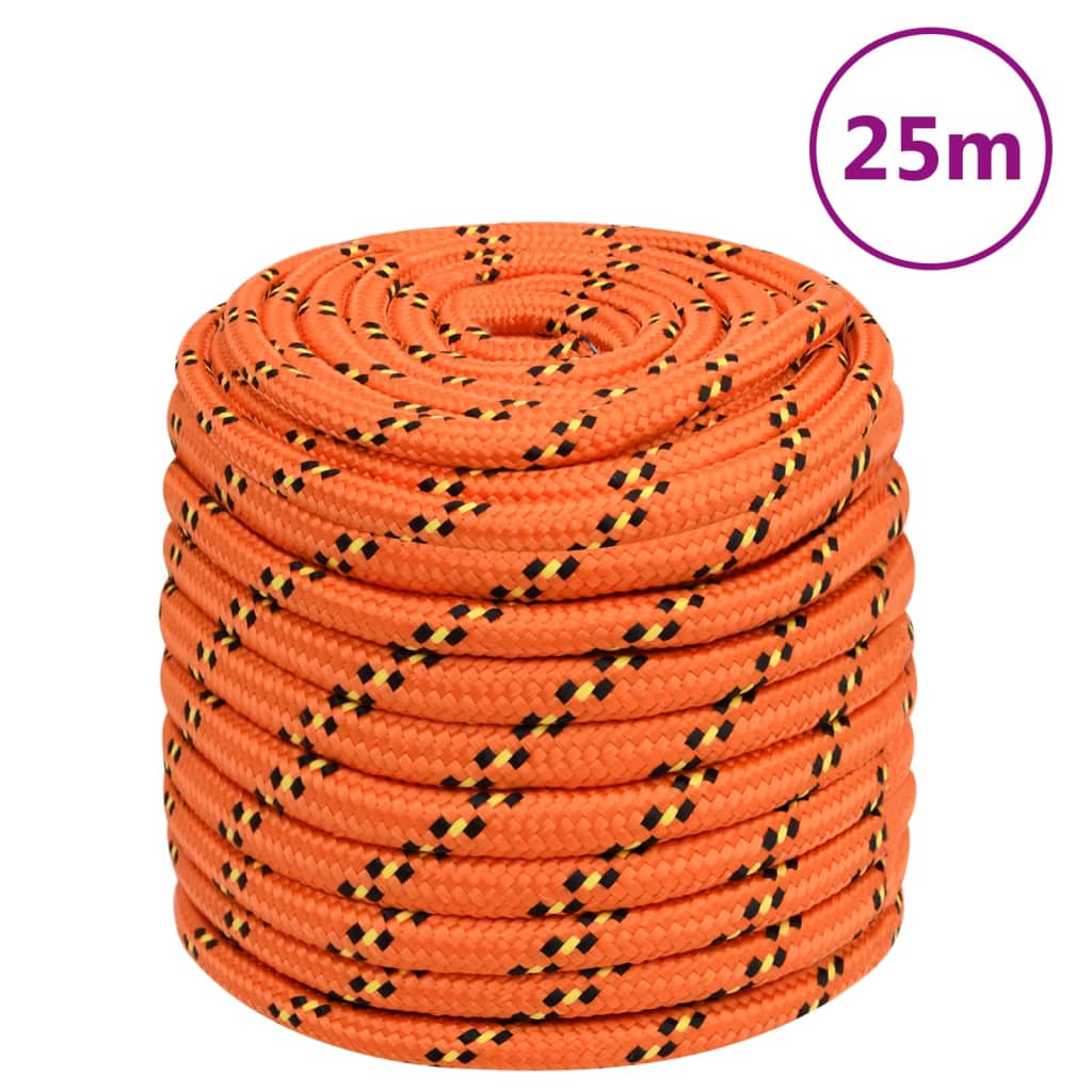 Boat Rope Orange 16 mm 25 m Polypropylene