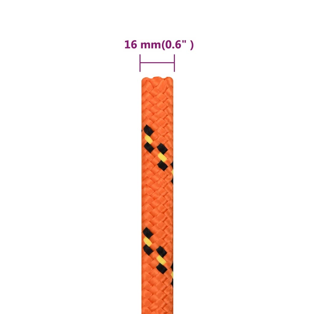 Boat Rope Orange 16 mm 25 m Polypropylene