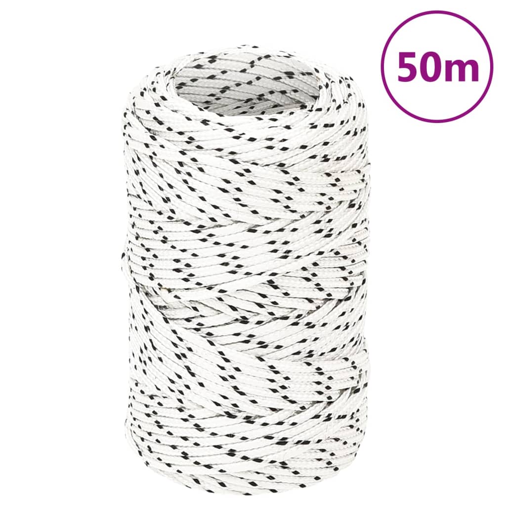Braided Boat Rope White 2 mmx50 m Polyester