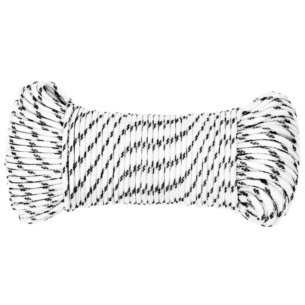 Braided Boat Rope White 3 mmx100 m Polyester