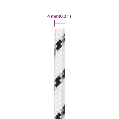 Braided Boat Rope White 4 mmx500 m Polyester