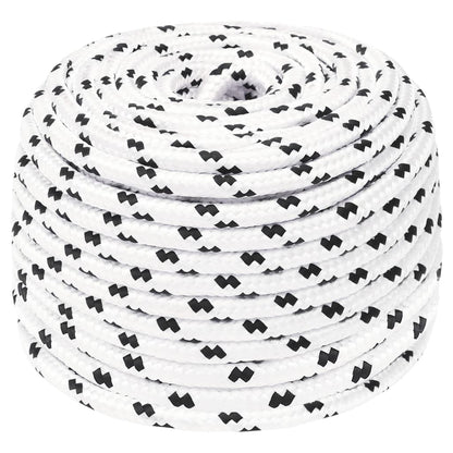 Braided Boat Rope White 10 mmx25 m Polyester