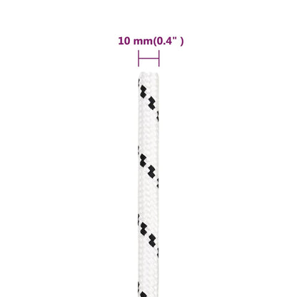 Braided Boat Rope White 10 mmx25 m Polyester