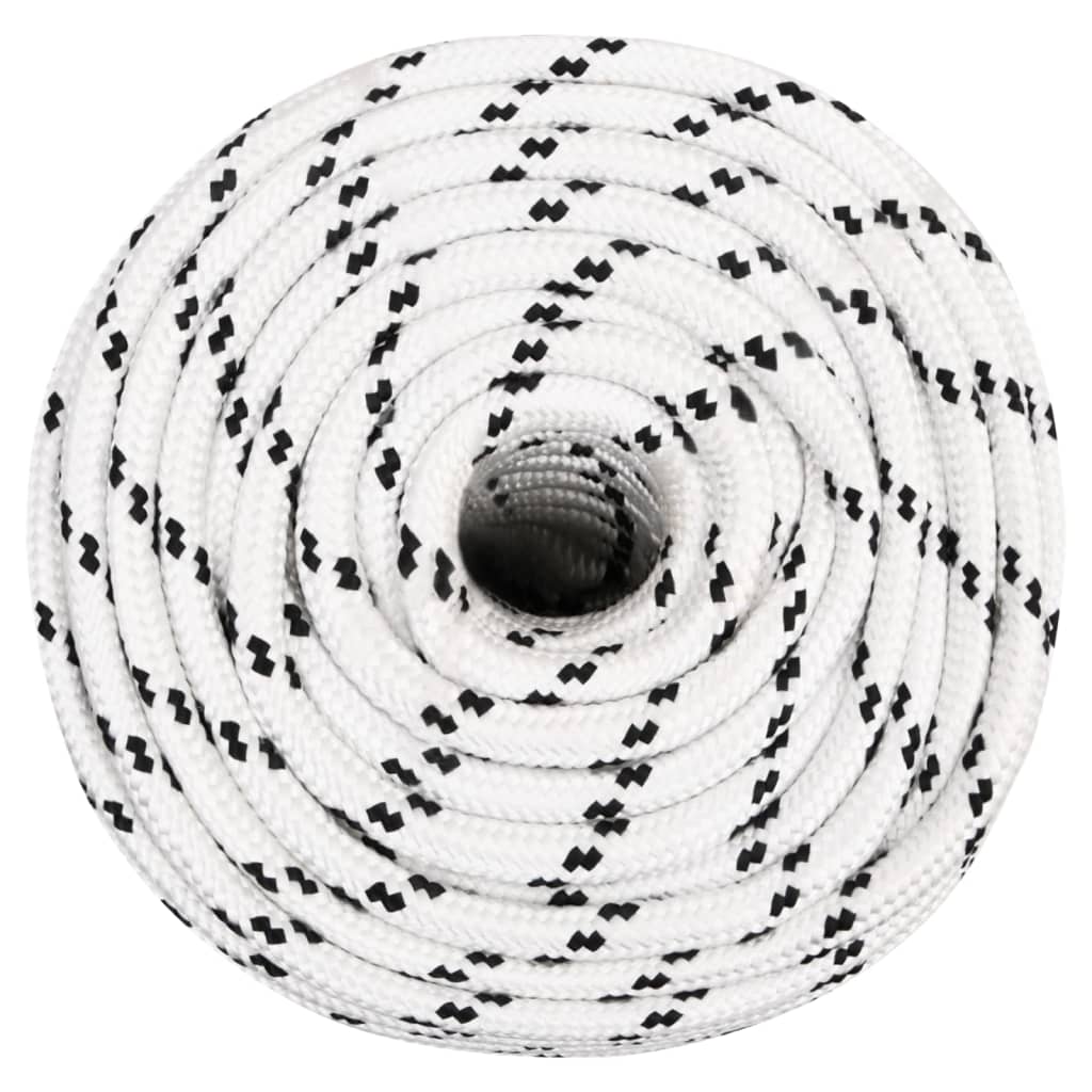 Braided Boat Rope White 14 mmx100 m Polyester