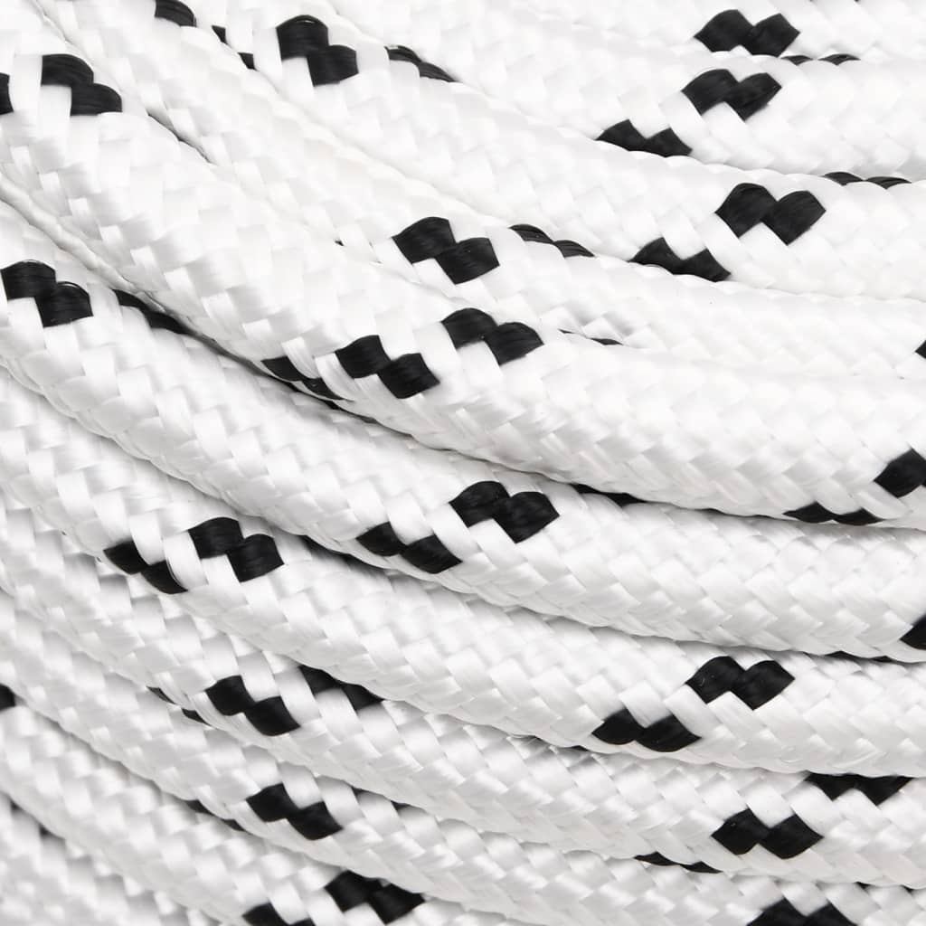 Braided Boat Rope White 14 mmx100 m Polyester