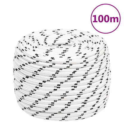 Braided Boat Rope White 14 mmx100 m Polyester