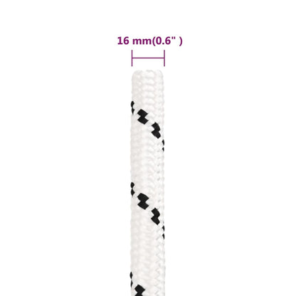 Braided Boat Rope White 16 mmx50 m Polyester