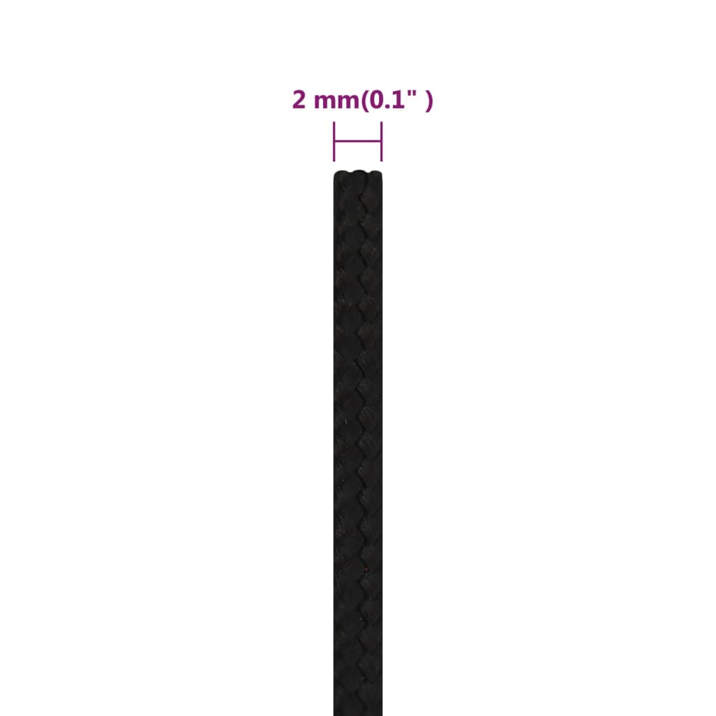 Work Rope Black 2 mm 250 m Polyester