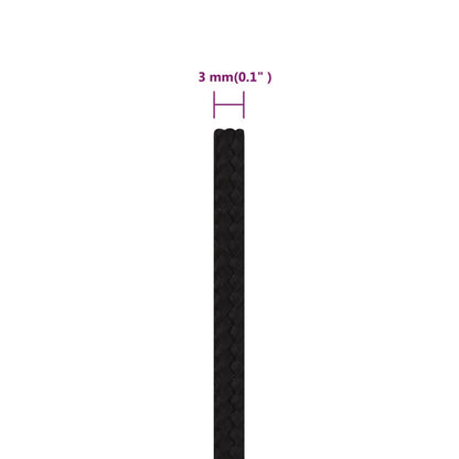 Work Rope Black 3 mm 25 m Polyester