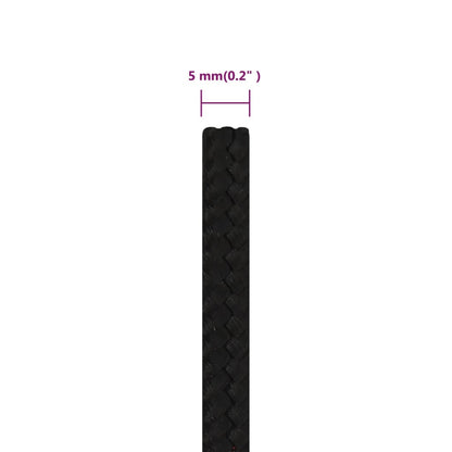 Work Rope Black 5 mm 25 m Polyester
