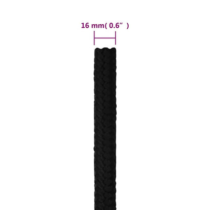 Work Rope Black 16 mm 50 m Polyester