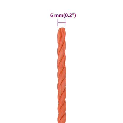 Work Rope Orange 6 mm 100 m Polypropylene