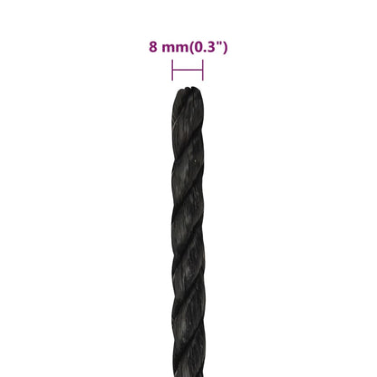 Work Rope Black 8 mm 500 m Polypropylene