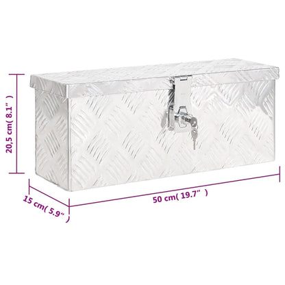 Storage Box Silver 50x15x20.5 Aluminium