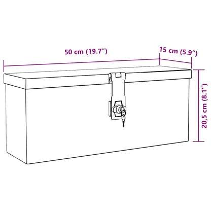Storage Box Black 50x15x20.5 Aluminium