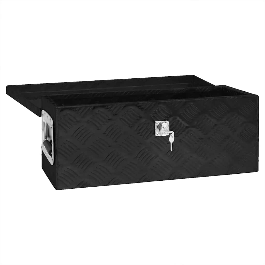 152249 vidaXL Storage Box Black 60x23,5x23 cm Aluminium