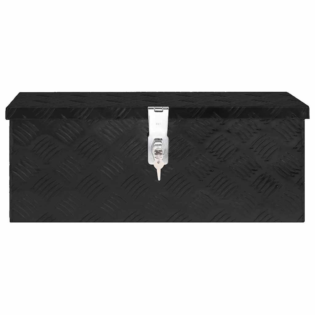 152249 vidaXL Storage Box Black 60x23,5x23 cm Aluminium