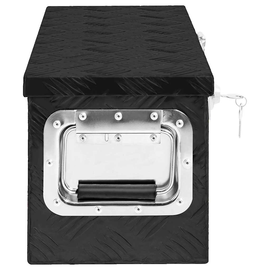 152249 vidaXL Storage Box Black 60x23,5x23 cm Aluminium