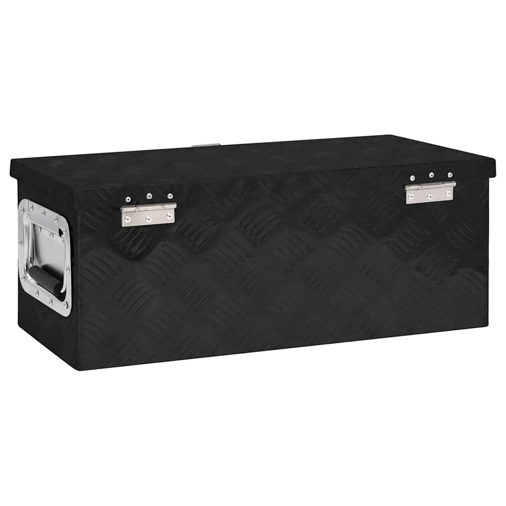 152249 vidaXL Storage Box Black 60x23,5x23 cm Aluminium