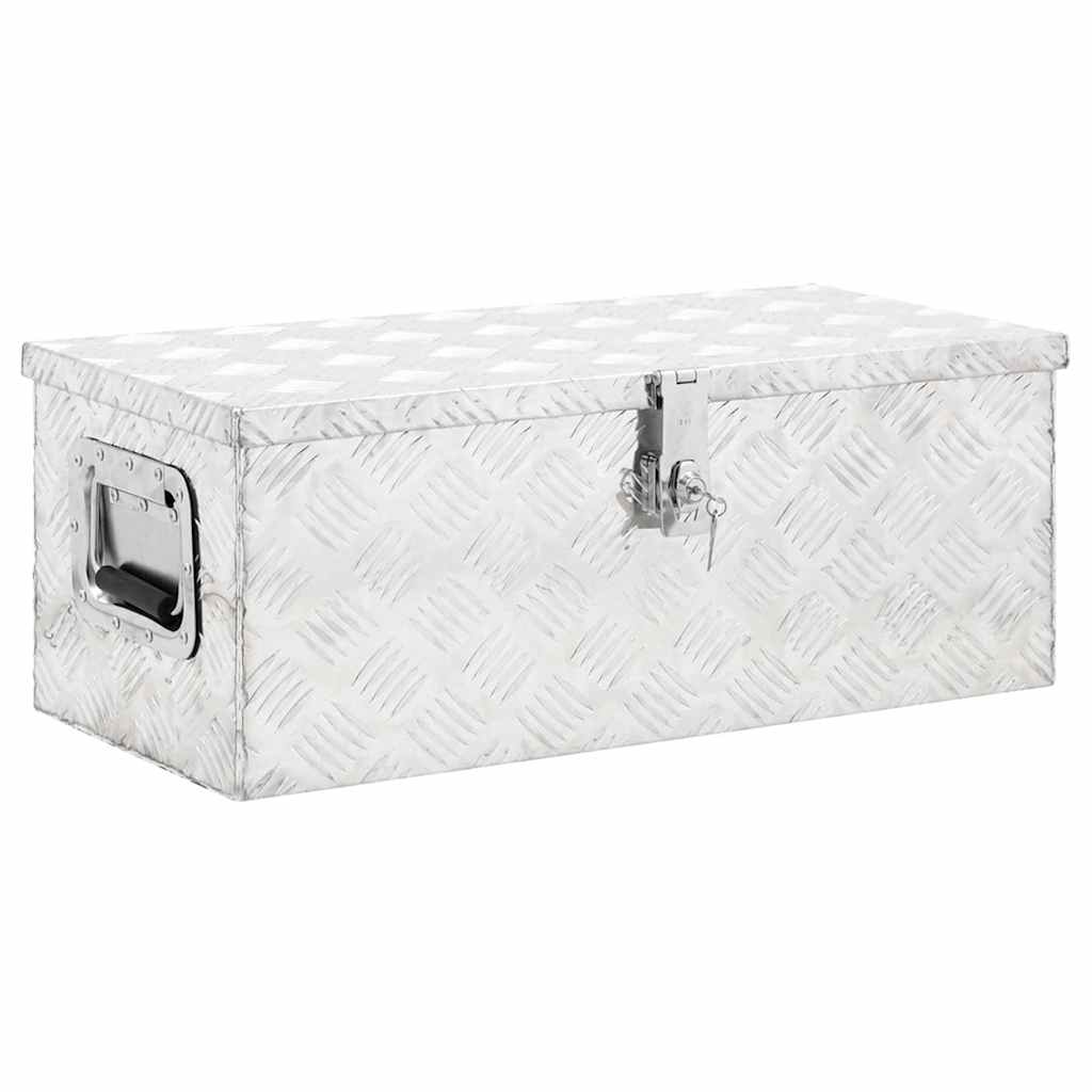 152250 vidaXL Storage Box Silver 70x31x27 cm Aluminium