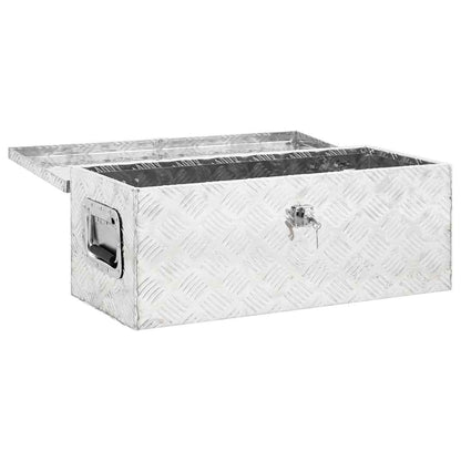 152250 vidaXL Storage Box Silver 70x31x27 cm Aluminium