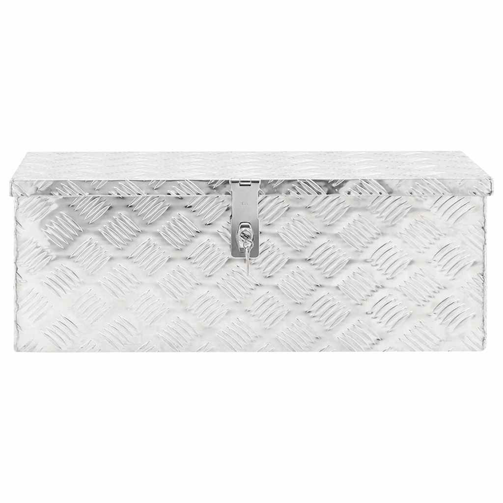 152250 vidaXL Storage Box Silver 70x31x27 cm Aluminium