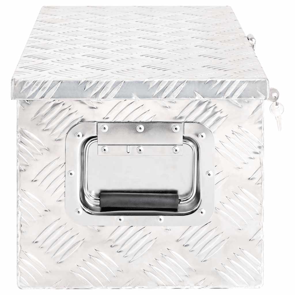 152250 vidaXL Storage Box Silver 70x31x27 cm Aluminium