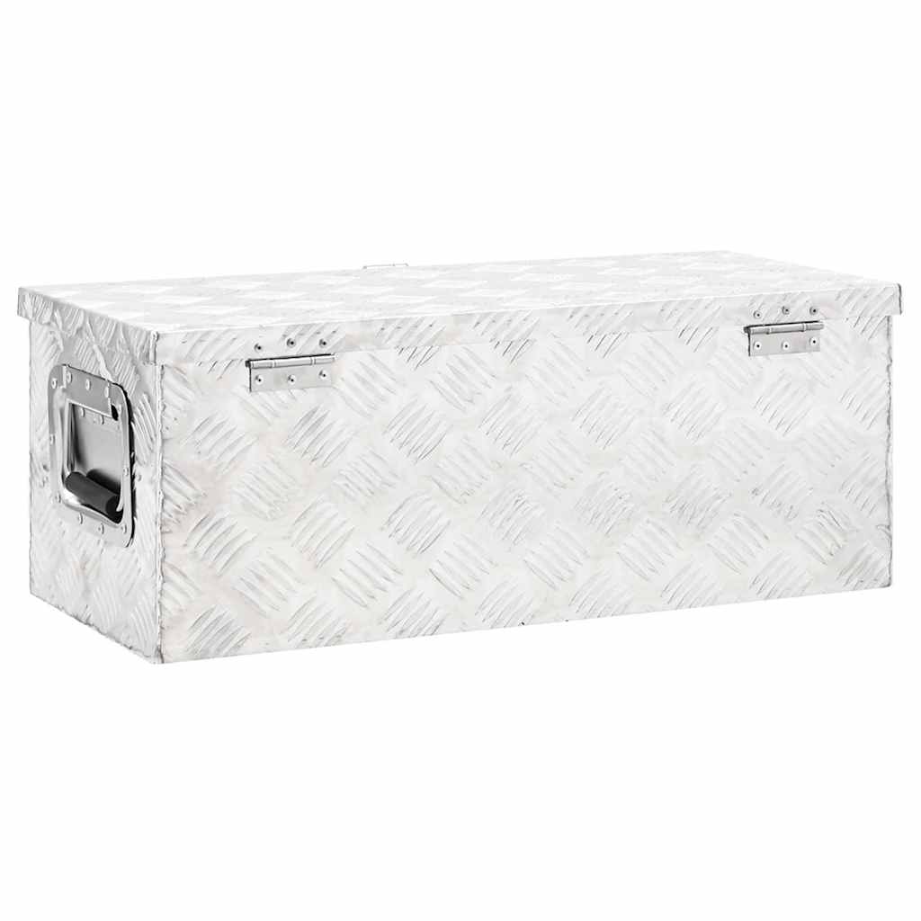 152250 vidaXL Storage Box Silver 70x31x27 cm Aluminium