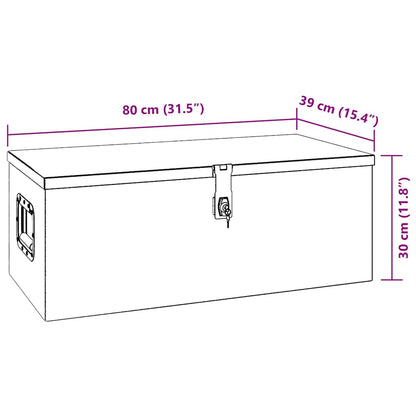 Storage Box Silver 80x39x30 cm Aluminium