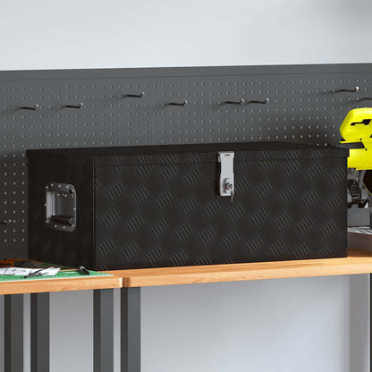 Storage Box Black 80x39x30 cm Aluminium