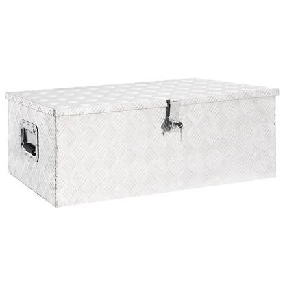 Storage Box Silver 90x47x33.5 cm Aluminium