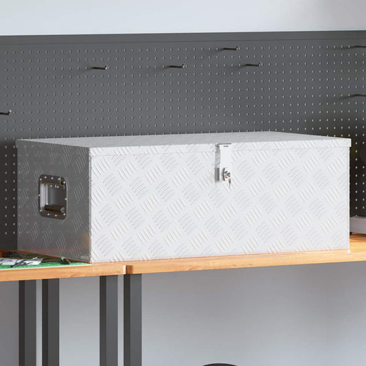 Storage Box Silver 90x47x33,5 cm Aluminium
