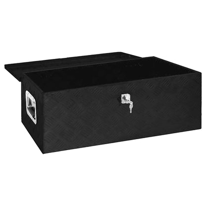 Storage Box Black 90x47x33.5 cm Aluminium
