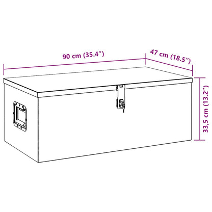 Storage Box Black 90x47x33.5 cm Aluminium