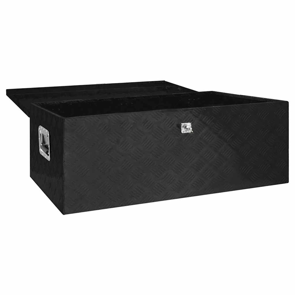 Storage Box Black 100x55x37 cm Aluminium