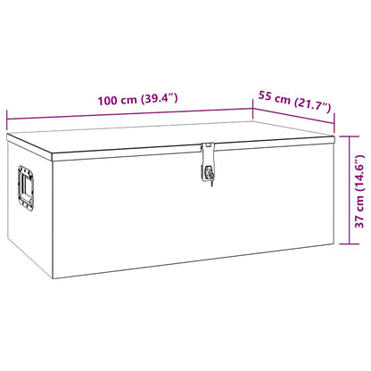 Storage Box Black 100x55x37 cm Aluminium