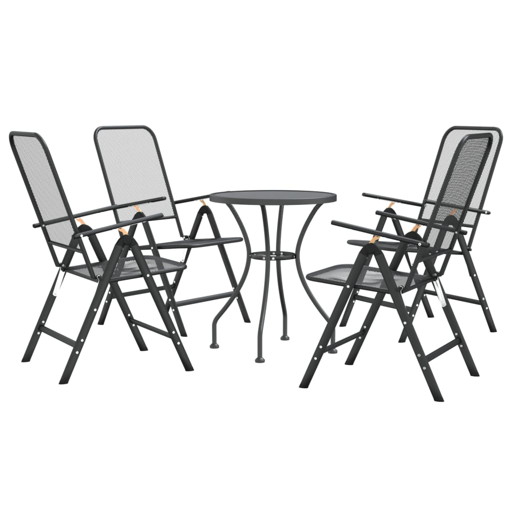 Garden Dining Set | Anthracite | Expanded metal mesh | Compact | Foldable
